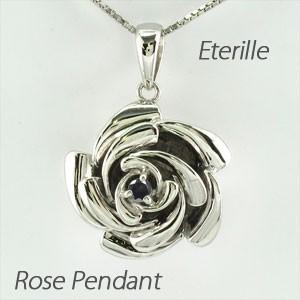 ブラックダイヤモンド ネックレス ゴールド k10 10k ペンダント 薔薇