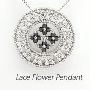 ダイヤモンド ネックレス レディース ゴールド 18k ペンダント フラワー 透かし サークル ブラ...