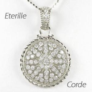 ダイヤモンド ネックレス レディース プラチナ 900 ペンダント アンティーク ミル 縄 なわ サ...