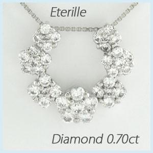 馬蹄 ネックレス レディース ダイヤモンド ホースシュー プラチナ 900 ペンダント フラワー 誕...