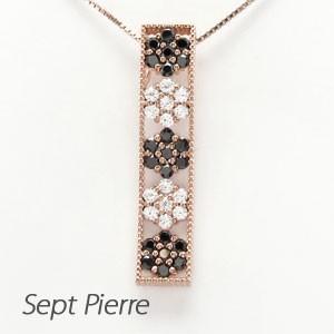 ブラックダイヤモンド ネックレス ゴールド 18k ペンダント フラワー 花 ミル ブラックダイヤ ...