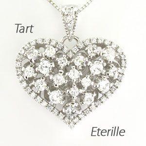 ハート ネックレス ダイヤモンド ゴールド 18k ペンダント アンティーク 透かし 18金 誕生日...