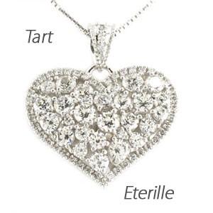 ハート ネックレス ダイヤモンド ゴールド 10k ペンダント パヴェ 透かし 10金 誕生日 プレ...