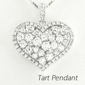 ハート ネックレス ダイヤモンド ゴールド 10k ペンダント パヴェ 透かし 10金 誕生日 プレ...