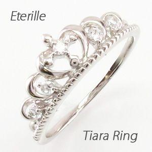 ハート リング 指輪 レディース ダイヤモンド ティアラ 華奢 プラチナ 900｜eterille