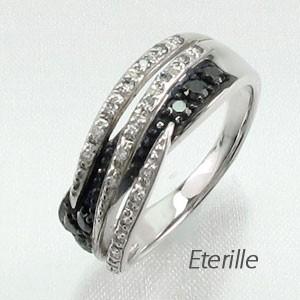 ブラックダイヤモンド リング 指輪 ダイヤ カーブ プラチナ 900 バレンタイン