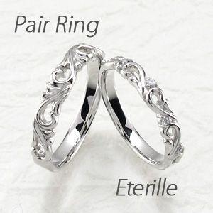 透かしアンティーク風 ペアシェイプ 天然ダイヤモンドリング プラチナ