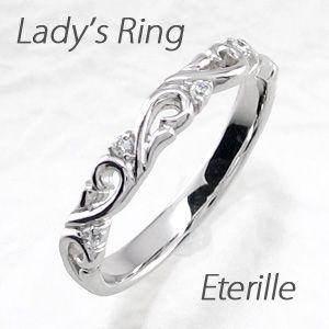 ダイヤモンドリング アンティーク 透かし アラベスク プラチナ 900