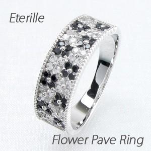 ブラックダイヤモンド リング 指輪 レディース ゴールド k10 10kアンティーク ミル フラワー...