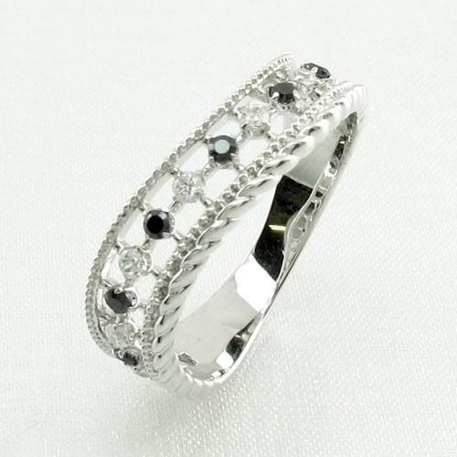 ブラックダイヤモンド リング 指輪 レディース ゴールド k10 10k ダイヤ アンティーク ミル...