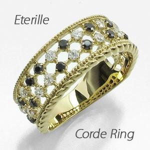 ブラックダイヤモンド リング 指輪 レディース ゴールド 18k ダイヤ アンティーク ミル バレン...