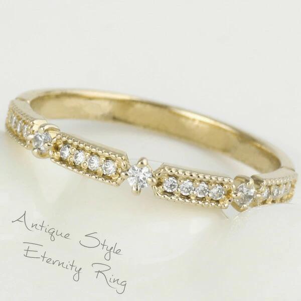 エタニティリング k18 ダイヤモンド アンティーク 指輪 18k 18金 ゴールド バレンタイン ...