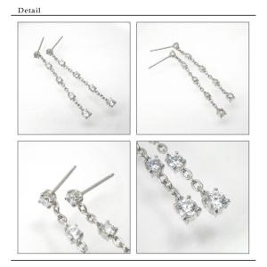 ピアス レディース プラチナ900 ロングピア...の詳細画像2