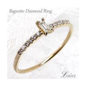 リング 角ダイヤモンド バケット k18ゴールド 指輪 母の日