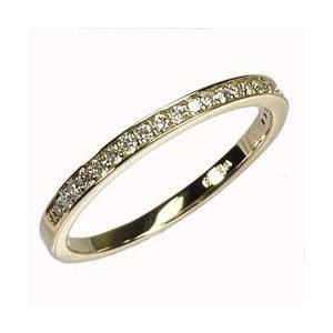 リング ハーフエタニティ ダイヤモンド0.15ct 結婚 k18ゴールド 鑑別書 指輪 母の日