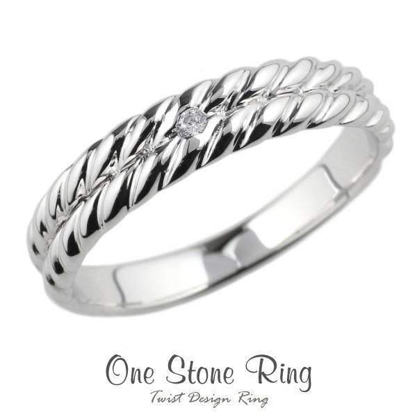 一粒 キュービックジルコニア リング 指輪 CZ シルバー SV925 ロープ ツイスト ねじり 母...