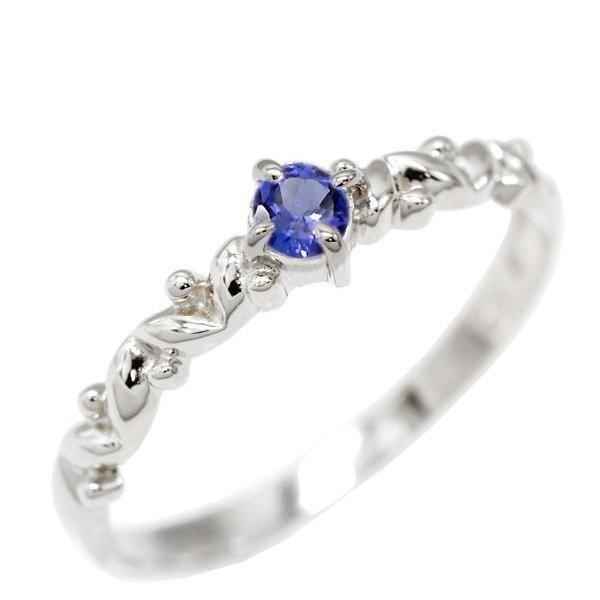 リング 指輪 レディース タンザナイト 一粒石 アンティーク風 誕生石 カラーストーン 記念日 プラ...