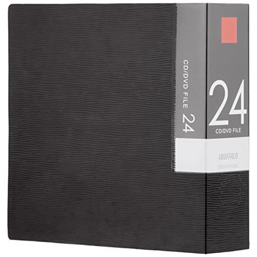 バッファロー BUFFALO CD&amp;DVDファイルケース ブックタイプ 24枚収納 ブラック BSC...