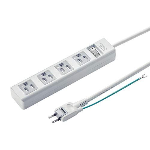 サンワサプライ シャッタータップ 一括集中スイッチ 3P・4個口 2.5m TAP-SH3425MG...