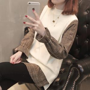 ゆったり長袖2枚重ね着風シャツベスト（3XLまで）