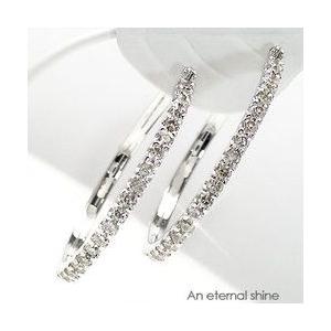ダイヤモンド フープ ピアス ダイヤモンド 2ct 直径30mm  