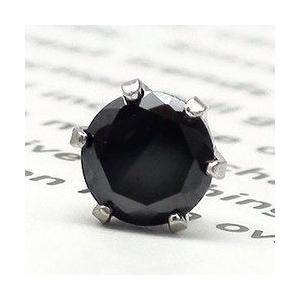 一粒ピアス 片耳用 オニキス 4mm k18ゴールド スタッドピアス 半ペア 