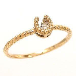 ピンクゴールド 指輪 ホースシュー リング ピンキーリング