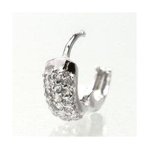 18金 パヴェ ダイヤ フープピアス 0.4c...の詳細画像1