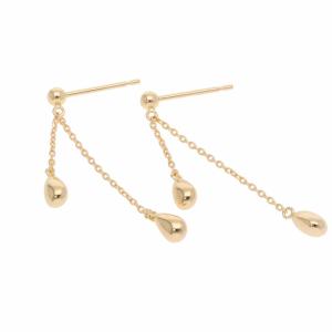 ドロップ ツユ ペア 涙 ロングピアス K18...の詳細画像3