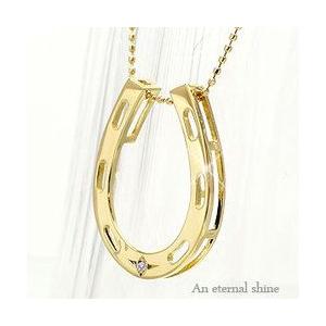 馬蹄 ホースシュー ｋ18 ダイヤモンド 0.01ct ダイヤ ネックレス ペンダント レディース ジュエリー アクセサリー