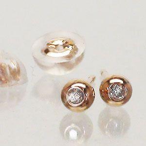 ダイヤ ピアス k18ゴールド 0.02ct ソリティア 丸玉３mm レディース アクセサリー ダイ...