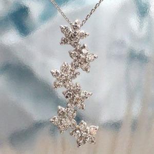プラチナ900 pt900 アンティーク調 ダイヤモンドネックレス 0.5ct 