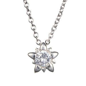 一粒ダイヤモンド ネックレス k18 ゴールド 18k 18金 星 スター ダイヤモンド 0.1ct ソリティア ペンダント レディース