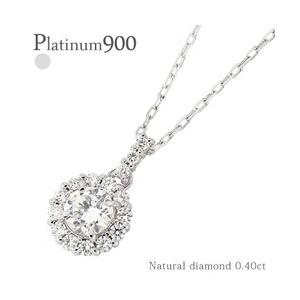 pt900 1.00ct フラワー ダイヤモンド ネックレス 1ct フラワーモチーフ