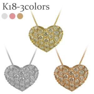 ダイヤモンドネックレス ダイヤ 2ct 18k k18ゴールド k18wg k18yg k18pg ハート ペンダント レディース アクセサリー｜eternally