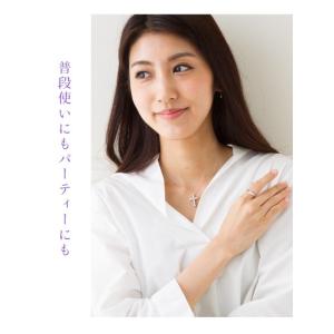 クロス ダイヤモンド ネックレス 1ct プラ...の詳細画像4
