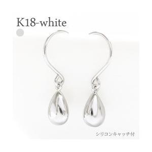フックピアス ペアシェイプピアス つゆ ｋ18 18金 ホワイトゴールド レディース ジュエリー ア...