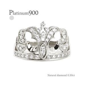 指輪 プラチナ900 pt900 ダイヤモンド ティアラ リング 0.3ct 王冠 レディース ジュエリー アクセサリー｜eternally