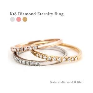 指輪 ダイヤモンド エタニティリング ハーフエタニティリング k18ゴールド 18金 10石 0.1ct ピンキーリング 結婚婚約｜eternally