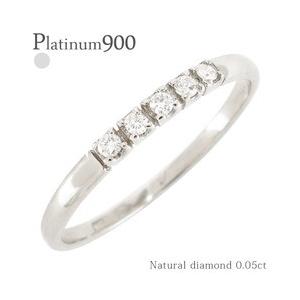 指輪 ピンキーリング ダイヤモンド 0.05ct プラチナ900 pt900 小指 シンプル レディ...
