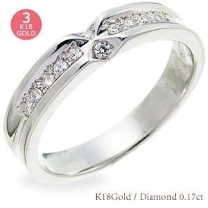 指輪 ピンキーリング ダイヤモンド リング 0.17ct k18ゴールド 18金 小指 レディース ...