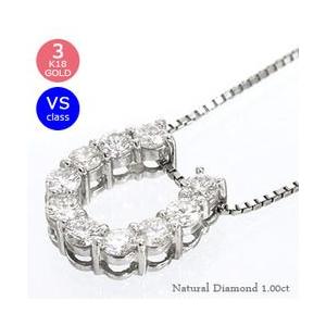 馬蹄 ホースシュー ダイヤモンド ネックレス ペンダント 1ct k18 