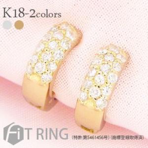 ピアス フープピアス 中折れ式 ダイヤモンド 一粒ダイヤモンド 0.2ct