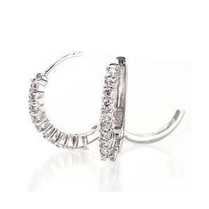 18金 ダイヤモンド ピアス 0.5ct 中折...の詳細画像1