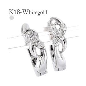 ピアリング ダイヤモンド 中折れイヤリング ダイヤ 0.08ct 18金 k18  