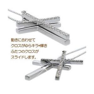 クロス ペンダント ダイヤモンドネックレス ダ...の詳細画像2