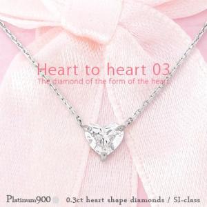 ハートシェイプカット 0.3ct 一粒ダイヤモンド ネックレス ペンダント