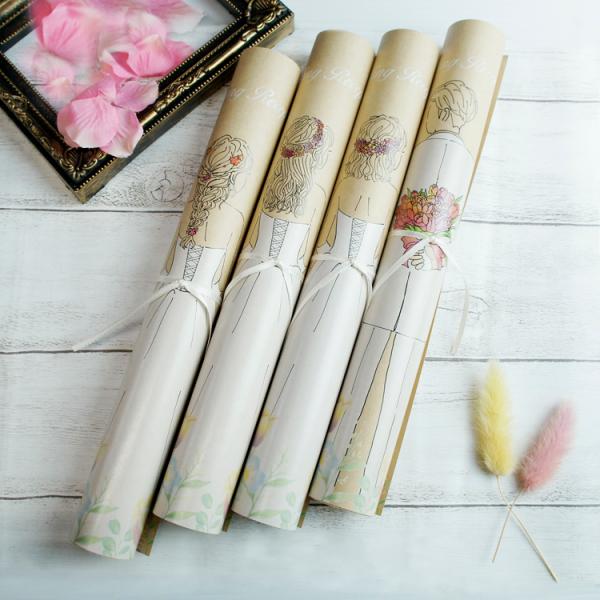 結婚式 席次表  (手作りセット)マリエ・チューリップ　くるくる巻き物 選べる髪型3種類