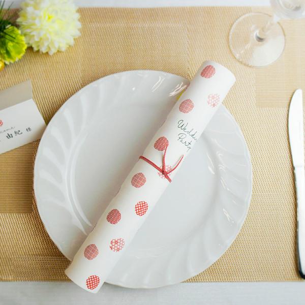 結婚式 席次表  (手作りセット)席次表 kotobuki くるくる巻き　結び切りゴム紐　紅白