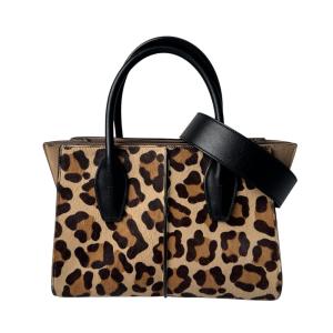 トッズ TOD's HOLLY 2way ハンドバッグ ショルダーバッグ レオパード柄 ハラコ 斜めがけ クロスボディ レディース
